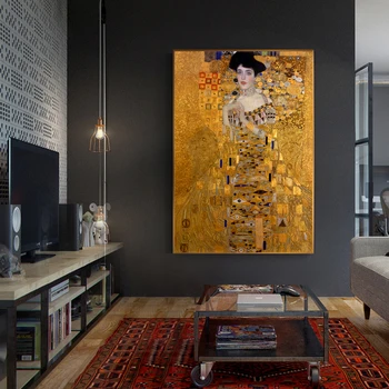 Portrets Adele Bloch Audekla, Gleznas, Gustava Klimta Reprodukcijas Sienas Plakāti Un Izdrukas Zelta Bildes Dzīvojamā Istaba