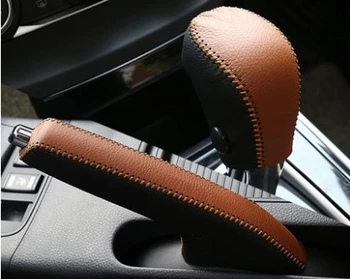 Priekš Nissan Sentra 2013-2018 augstākās kvalitātes Universāla Rokasgrāmata Ādas Pārslēdzēju Shift Poga Vāka Dūriens Pārslēdzēju Sviras auto stils