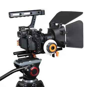 Profesionālā Rokas DSLR Kamera, Būris Stabilizators kit/Follow Focus/Matte Box Sony A7II A7r A7s Panasonic GH4 Video Videokameras