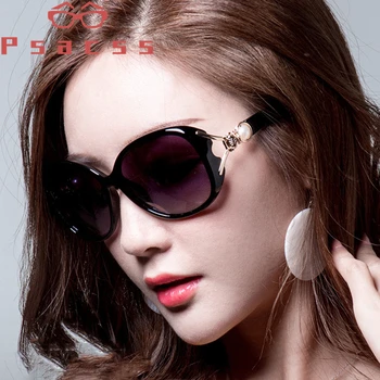 Psacss JAUNU Ovāls Vintage Polaroid Saulesbrilles Sieviešu Zīmola Dizainere Pērle Elegants, Saules Brilles Sieviešu Spoguļi gafas de sol UV400