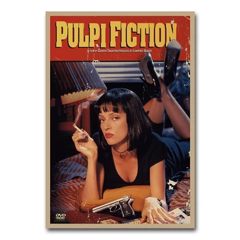 Pulp Fiction Klasiskās Filmas Plakāts, Retro Art Print Kanvas Glezna 20x30 60x90cm Vintage Attēlu Dzīvojamā Istaba Dekori
