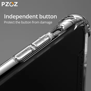 PZOZ iphone 11 Luksusa Segtu Gadījumā Mīksta Silikona triecienizturīgs telefona soma case for iphone 11pro max 11pro Pārredzamu TUP Black aprīkots tālrunis Aizsardzības gadījumā, 5.8 6.1 6.5 collu Mobilais Tālrunis Accessorie Skaidrs seguma