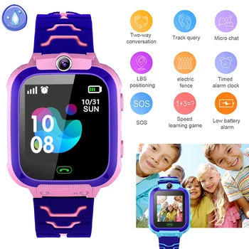 Q12 Ūdensizturīgs Smart Skatīties 1.44 Collu Balss Čats LBS Bērnu Bērni Skatīties Bērniem Digitālo Smartwatch IOS Android Bērniem, Rotaļlietas, Dāvanu