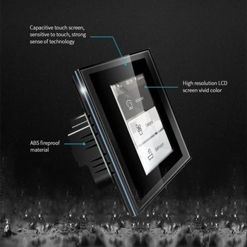 R2Max L8.-HS 1/2/3 Banda Lampas / Aizkaru 4-in-1 Skatuves Slēdzis LCD skārienekrānu, Lai Google Home / Alexa Echo / Siri Balss Vadība