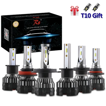 R8 Z2 Auto LED Lukturu Spuldzes 72W 8000LM H4, H1, H7, H11 H8, H9 H3 9005 HB3 9006 HB4 H4 9012 Auto Lampas 6500K Viss Vienā Mini Izmērs