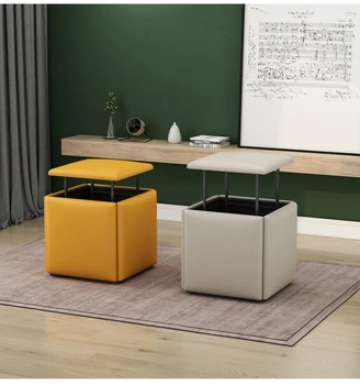 Radošā sadzīves tējas galda zemu izkārnījumos mazo ģimenes dzīvojamā istaba dīvāns izkārnījumos Ziemeļvalstu daudzfunkcionāls magic cube kombinācija izkārnījumos