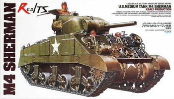 RealTS TAMIYA MODELIS 35190 ASV vidējais Tanks M4 Sherman (Sākumā Ražošanu)