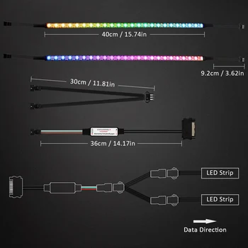 RGB LED Strip Gaismas Adresējama ws2812b PC Gadījumā, Gaismas RF Tālvadības SATA Barošanas Saskarne PC ASUS Aura SYNC/MSI Mystic Gaismas Sinhronizācija