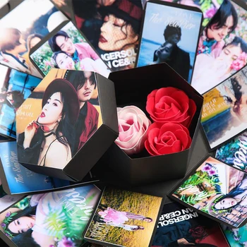 Roku darbs DIY Pārsteigums Love Explosion Box Sprādziena Valentīna Diena Albums DIY Foto Albums Dzimšanas dienas Dāvanu Kastes Dāvanu Maisu