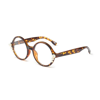 ROYAL MEITENE Vintage Apaļas Brilles Sieviešu Modes Pearl Black Leopard Rāmja Brilles Sieviešu Pārredzamu Skaidrs, Lēcas, Brilles ss032