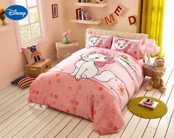 Rozā Disney Cartoon Marijas Kaķis Gultas Komplekts Meitenēm Guļamistaba Dekori Kokvilnas Gultas Sega Sedz, Mierinātāji Vienu Dvīņu Pilna Queen, King Size