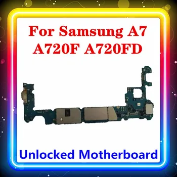 Samsung Galaxy A7 A720F Mātesplati Ar Pilnu Mikroshēmas Single / Dual SIM A720FD Mainboard Android OS Instalēta Loģika Valde