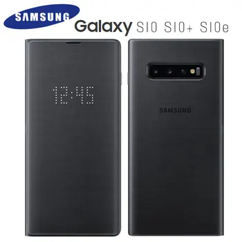SAMSUNG S10 Oficiālais Oriģinālā Galaxy S10+ LED Seifs Vāciņu atveramu Vāku Galaxy S10 Plus S10e Smart Karti Kabatā, Ādas Gadījumā