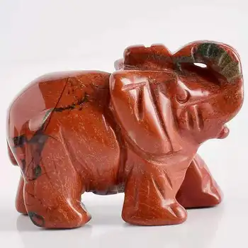 Sarkanā jašma zilonis akmeņi un kristāli, dziedniecība cirsts akmens dzīvniekiem reiki mājas apdare