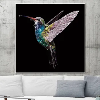Sienas mākslas audekls gleznošanai Dzīvnieku plakātu un drukas putnu attēlu krāsošana augu sienas, attēlus dzīvojamā istaba bezrāmju Spāre