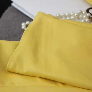 Sieviešu gari cimdi dzeltenā sexy slim Īstas ādas cimdu dāmu kluba darbības oficiālā puse aitādas ilgi cimdu 60cm 2020