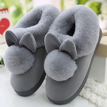 Sieviešu kurpes ziemas čības samta sniega sieviešu tupele iekštelpu mājas ikdienas apavi dāmas mīkstu komforta apavu pūkains truša ausis plīša
