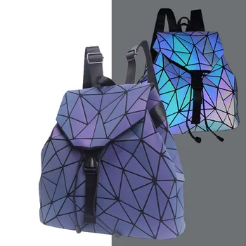 Sieviešu mugursoma ģeometriskā gaismas soma schoolbag par pusaugu meitene hologrāfiskā Mugursoma Skolas dāmas 2020. gadam soma sajūgs un maku