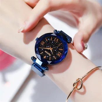 Sieviešu Pulksteņu Komplekts Rose Gold relogio feminino reloj mujer Acs Magnētisko Watchband Zvaigžņotām Debesīm Dāmas Rokas Pulksteņi Jaunas Ielidošanas 2020