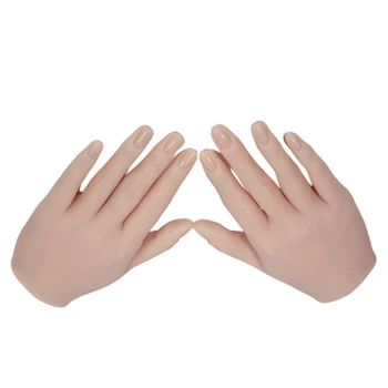 Silikona Prakse Rokās Nails Lifesize Manekena Sieviešu Modelis Displejs Rokās Atkārtoti Viltus Nagu Pirkstu Mācību Puses