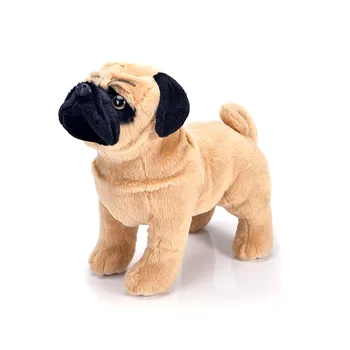 Simulācijas Plīša suns mopsis mīksto apdruka lelles dzīvnieku plīša rotaļlietas bērniem dāvanu