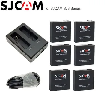 SJCAM SJ8 Pro Bateriju 1200mAh Li-ion Papildu Akumulatoru SJ8 Plus / SJ8 GAISA Dual Slot Lādētāju SJCAM Piederumi