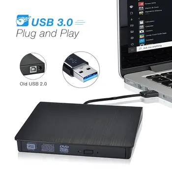 Slim Ārējo USB 3.0 Portatīvo DATORU Disks, DVD RW, CD Rakstnieks Deglis Ieraksti Slots Slodzes Lasītāju Spēlētājs Optisko Disku
