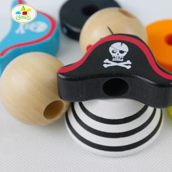 Smieklīgi Pirāts Kuģa Bilances Spēles Bērnu rotaļlietas koka bloku digitālo atbalstu izglītības bērniem līdzsvara spēle pirātu apguve bērniem, rotaļlietas