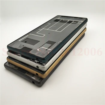 Sony Xperia Z5 Dual E6653 E6603 E6633 E6683 Mājokļu Vidū Bezel Plāksne LCD Rāmja šasija ar Power Pogu, Putekļu Plug Vāciņu