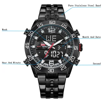 Sporta Skatīties Vīrieši Slaveno LED Ciparu Pulksteņi Vīriešu Pulksteņi Vīriešu Skatīties Pilnu Black Relojes Deportivos Herren Uhren Reloj Homme