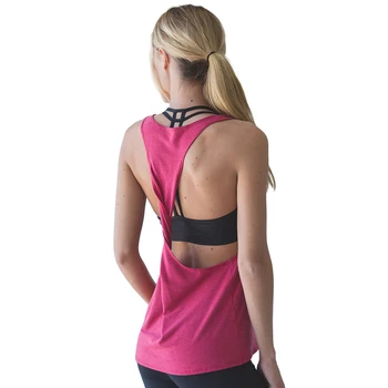 Sports Top Par Fitnesa T-krekls Sieviešu Backless Kravu Skriešanas Femme Jogas Treniņu Krekli bez Piedurknēm Tee Kreklu Plus Izmērs XL