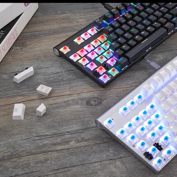 Sākotnējā Motospeed CK101 RGB Mechanical Gaming Keyboard Anti-Dubultattēlu 87 taustiņi LED Backlit USB Vadu tastatūru, Lai Dators Gamer