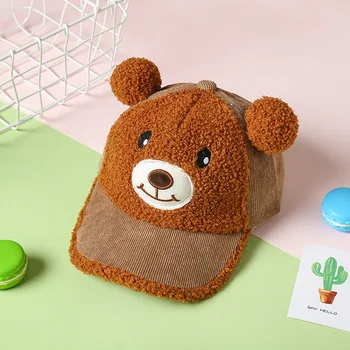 T-MAC Rudens un ziemas plīša lācis bērnu cepure korejiešu versija jaunu cute baby beisbola cepure no aukstuma galvas cepuri
