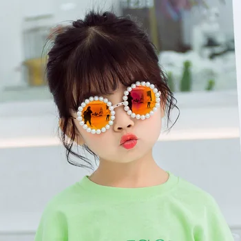 TEENYOUN 2021. gadam Bērni Apaļa Pērle Saulesbrilles, zēns, Meitene Zīmola Toņos Spogulis, Bērnu Saules Brilles UV400