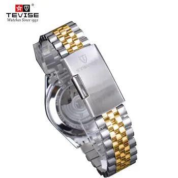 TEVISE Zelta Nerūsējošā Tērauda Royal Diamond Luksusa Dizaina Displeju Vīriešu Automātisko, Mehāniskās Rokas pulksteni Top Zīmolu Reloj Homble