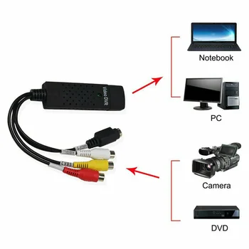 Tikko USB 2.0 Audio Televīzijas Video VHS uz PC DVD, VCR Converter Viegli Uztveršanas Kartes Adapteri CLA88
