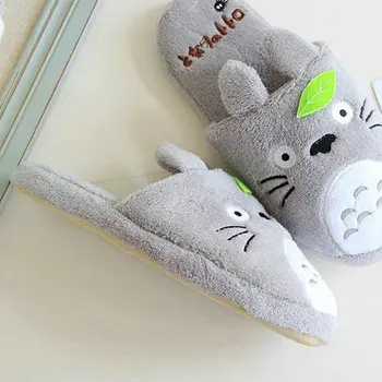 Totoro Cute Karikatūra Kaķis Sieviešu neslīdoša Dzīvnieku Sieviešu Pāris Mājas Čības Iekštelpu Māja Guļamistaba Vīriešu Kurpes Jaunas #008