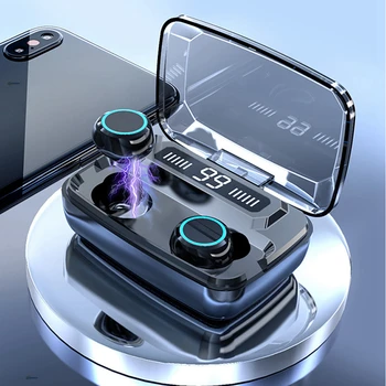 Touch Kontroli Bezvadu Austiņas Bluetooth stereo austiņas spēļu Sporta ūdensizturīgs Austiņas ar Mikrofonu, LED Uzlādes kaste