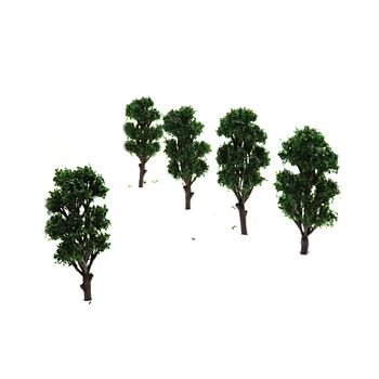 Tumši zaļa simulācijas 8cm koku modeļa rotaļlietu 50gab dzelzceļa ēkas, ainavas, ainava, diorāma miniatūras smilšu galda DIY productio