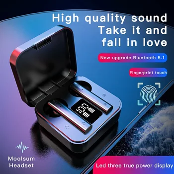 TWS Bezvadu Bluetooth Austiņas Earbuds ar Mikrofonu Sporta Ūdensizturīgs Bezvadu Austiņas Austiņas Touch Kontroli Earbuds