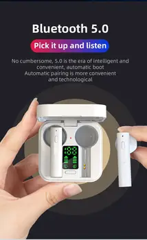 TWS bluetooth austiņas taisnība bezvadu austiņas mūzikas earbuds ar Ciparu displejs akumulatora Saules Uzlādes gadījumā viedtālruņiem