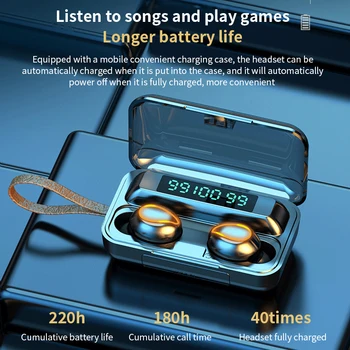 TWS Earbuds F9 Bluetooth 5.0 Bezvadu Austiņas 9D Stereo Touch Austiņas Bass Trokšņa Slāpēšanas Sporta Austiņu Ar Mikrofonu Ūdensizturīgs
