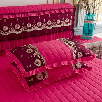 Tīrtoņa krāsu sabiezēt Kokvilnas Gultas Segtu Mežģīnes Princese silts pleds gultas svārki Karalis Pilna Karaliene Dubultā Mīksta, Elastīga Loksnes gultas pārklājs