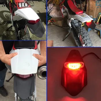 Universālo Motociklu LED Astes Gaismas un Aizmugurējais Spārns Stop Enduro Astes Gaismas Suzuki rm 250 rmx 250 rmz 250 450 drz 400 sm RMX250