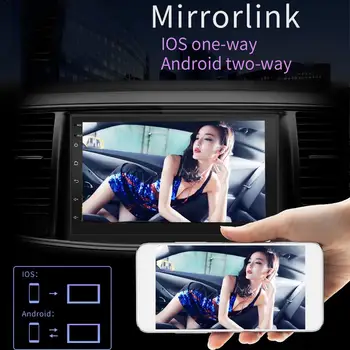 Universālā DC12V Ultra-plānas 7 collu 2DIN Android 8.1 Auto Multimediju Atskaņotājs, GPS Navigators, FM/AM Radio, WIFI, Bluetooth Aicina Dual USB