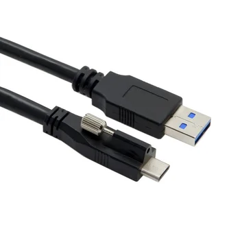 USB 3.1 Tipa C Slēdzenes Savienotājs Standarta USB3.0 Datu Kabelis 1,2 m Ar Paneļa Piestiprināšanas Skrūvi