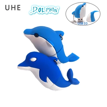 USB flash drive karikatūra delfīnu pen drive 4GB 8GB 16GB 32GB 64GB cute dzīvnieku atmiņas karti un u diska radošo dāvanu pendrive key usb
