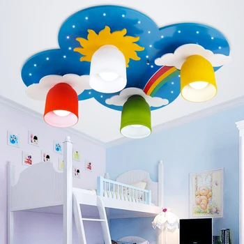 Uz virsmas montēta Bērnu Griestu lampas Bērnu Guļamistaba Karikatūra Varavīksnes apdare, Lustras Gaismas E27 Gaismas Avots