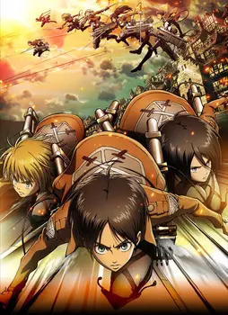Uzbrukums Titan Manga Anime Auduma Plakāts 32
