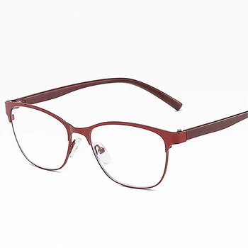 Var Ziedu Sakausējuma Cat Eye Lasīšanas Brilles Retro Metāla Tālredzības Brilles Anti-Zilo Briļļu Modes Sieviešu Eeyeglasses Rāmis